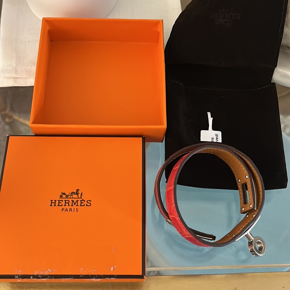 Hermes Kelly Ruby Chevre Double Bracelet - image 4